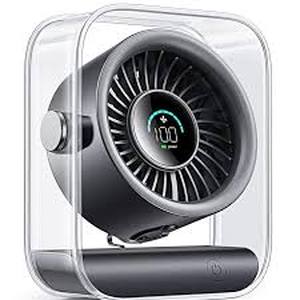lot 14438 image: KIMMOD Rechargeable USB Desk Fan with Digital Display