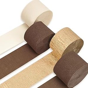 lot 14467 image: PartyWoo Decor Brown Paper Steamer Set 4pc
