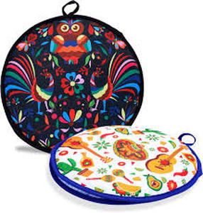 lot 14470 image: Eichzer 12 Inch Tortilla Warmer, Insulated Cloth Pouch for Tortillas, Tacos, Naan, and Pizza Rolls, Microwavable Fabric Bag Keeps Food Warm for One Hour (Lucky Birds, Black)