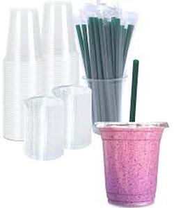 lot 14474 image: 12 oz Clear Plastic Cups with Lids and STRAWS, Disposable Drinking Cups for Cold Drinks, Iced Coffee, Milkshakes, Smoothies 25 Sets