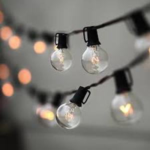 lot 14477 image: Lampat String Lights, LED 50 Lights Bulb 50Ft G40 Globe String Lights with Bulbs-UL Listd for IndoorOutdoor Commercial Decor