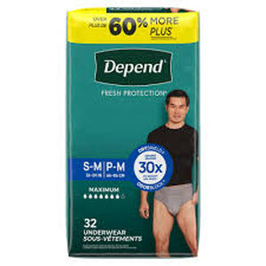 lot 19096 image: Depend Fresh Protection Adult Underwear 32 Count S-MP-M