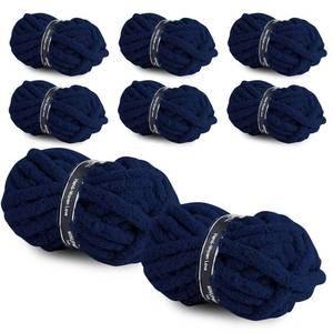 lot 1515 image: 8 Packs Jumbo Chunky Chenille Yarn - 2040g(72oz) 245 Yards (224m) Bulky Yarn - Chunky Yarn for Hand Knitting Blanket,Cushions, Pet Bed - Soft and Durable(Navy Blue)
