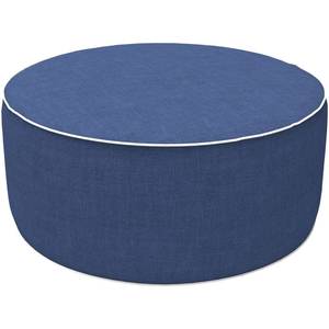 lot 1540 image: LVTXIII OutdoorIndoor Inflatable Ottoman, All Weather Water-Repellent Round Footrest Stool with Handle, D21x H9 Portable Pouf for Patio Garden Camping or Home-Navy Textured