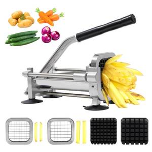 lot 1552 image: Tongdayi French fry cutter with two blades (12 inch and 38 inch), commercial stainless steel French fry slicer, suitable for whole potatoes, carrots, and cucumbers,fries cutter,potato slicer