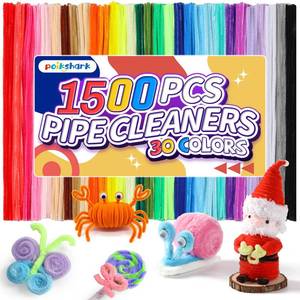 lot 1565 image: POIKSHARK 1500 PCS 30 Colors Quality Pipe Cleaners Bulk, Thick Pipe Cleaners Craft for DIY Craft Projects, Multicolored Limpia Pipas for Art Supplies & Materials, Rainbow Chenille Stems(12inch6mm)