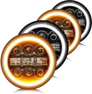 lot 1585 image: CO LIGHT 5.75 Led Headlight 5 34 Round Led Headlights Whit DRL Amber Turn Signal Light and HiLo Beam Led Projector Sealed Beam Headlight Compatible with Thunderbird Torino 3PCS