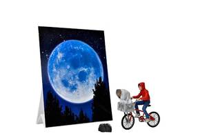 lot 1605 image: NECA - E.T. The Extra-Terrestrial 40th Anniversary 7�� Scale Action Figure �� Elliott & E.T. on Bicycle