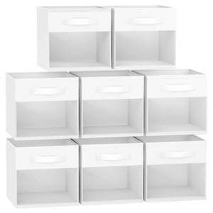 lot 1613 image: DIMJ Cube Bins, 12.2-Inch Storage Bins Cubes with Window, 6 Packs Collapsible Storage Bins with Handles, Closet Storage Baskets for Organizing Living Room, Office, 8 Pack,White