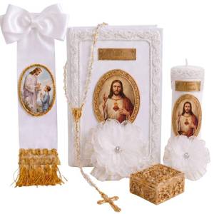 lot 2043 image: First Communion Candle and Bible Set in Spanish for Boy - Biblia y Vela de Primera comuni�n para ni�o - Vela para Primera comunion - First Communion Candle Set for boy - recuerdos de Primera comunion