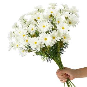 lot 2047 image: 15 Bundles Artificial Flowers White Artificial Daisy Flowers UV Resistant Outdoor Fake Wildflowers with Stems Faux Greenery Shrubs Plants Arrangements for Wedding Decoration Home Garden Decoration