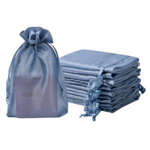 lot 2051 image: QIANF 20 Pcs Smoke Blue Organza Bags 6X9 inch for Wedding Favors with Drawstring, Large Mesh Gift Bags Jewelry Pouch for Candy Bridal Shower Party Favor Baby Shower Christmas