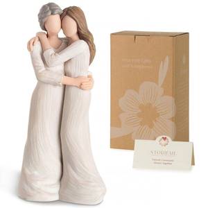 lot 2075 image: Storieme Sentimental Gifts for Mom from Daughter Mother Daughter Hugging Resin Figurines Sculpture - Moms Gift for Birthday Mothers Day Christmas Home Decor