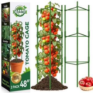 lot 2082 image: Halatool 2 Pack Tomato Cages for Garden, Up to 48in Adjustable Tomato Cage, Garden Stakes Tomatoe Trellis for Pots, Tomatoes Plant Support for Raised Garden Bed & Climbing Vegetables Flowers