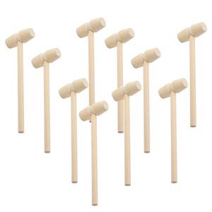 lot 2088 image: TOYMIS 10Pcs Wooden Crab Mallets Seafood Shellfish Hammers Dessert Making Mallet for Cracking Chocolate Seafood Shell, Small Wooden Mallets