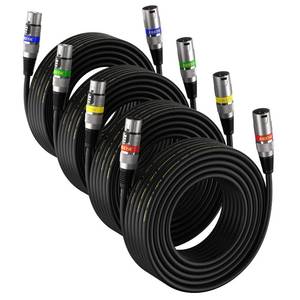 lot 2461 image: EBXYA XLR Cable 20ft 4 Pack - Mic Cables Balanced DMX Cable Male to Female Suitable for Microphones, Radio Station, Stage Lighting
