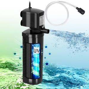 lot 2475 image: TARARIUM Aquarium Filter U-V for 20-75 Gallon, 200GPH Fish Tank Filter w 5W U-V Light Green Clean Machine Submersible Powerful Pump Internal Filter for Turtle Tank Saltwater Freshwater Crystal Clear