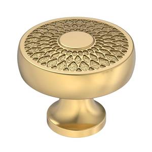 lot 2494 image: Alzassbg Round Cabinet Knobs, Champagne Bronze, 1.4 Inch Diameter, Decorative Filigree Pattern, Kitchen and Drawer Hardware, 10 Pack, AL0001BRG