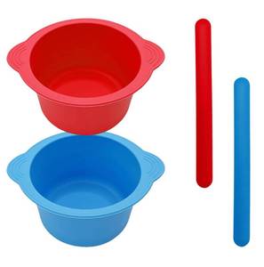 lot 4368 image: Silicone Wax Warmer Liners, 2-Pack Non-Stick Wax Pot Replacement with 2 Silicone Wax Sticks for Hair Removal, Gigi Wax Warmer, Kolua Wax Kit, Body Wax Warmer (Red & Blue)
