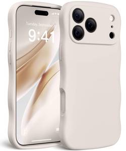 lot 4381 image: SuydanBox Magnetic for iPhone 17 Pro Max Case, Full Camera ProtectionCompatible with MagSafe Cute Wave Frame Silicone Shockproof Protective Phone Case for iPhone 17 Pro Max 6.9, Stone