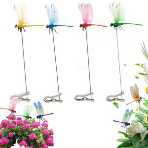 lot 4392 image: 4Pack Fake Dragonfly Clips,Dragon Fly Hat Clip,Dragonfly Clips Outdoor Simulation,3D DragonflyClip for Garden Stakes Decor Yard Ornaments,Clip on Dragonfly for Hat,Pet & Horse,Multicolor Waterproof