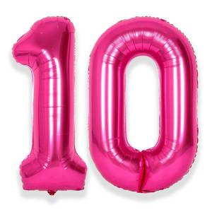 lot 4409 image: SUWEN 40 Inch Hot Pink Large 10 Balloon Numbers Big Foil Helium Number Balloons 0-9 Jumbo Happy 10th Mylar Birthday Party Decorations for Girl Anniversary Party Supplies NOT PINK
