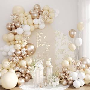 lot 4413 image: CELEBLOOM Champagne Gold and White Balloon Arch Kit, 134pcs Metallic Gold Confetti Balloons Garland Kits for Birthday Wedding Baby Shower Bridal Party Anniversary Decorations