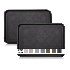 lot 4419 image: WATANIYA PET Boot Tray for Entryway Indoor, Heavy Duty Shoe Mat Tray 2 Packs, 16.7x12.8 Waterproof Shoes Trays with Raised Edge, Outdoor Multi-Purpose Mats for Boots, Garden, Pets