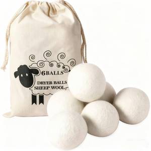 lot 4426 image: Ruovselz Wool Dryer Balls (6pc) �� 100% Organic New Zealand Wool, Natural Fabric Softener, Reusable, Reduces Wrinkles & Drying Time, Eco-Friendly, Lint-Free, Chemical-Free Alternative to Dryer Sheets