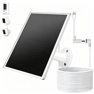 lot 4430 image: VERVERAY Solar Panel for Ring Camera, 6W Solar Charger with USB-C & Barrel Plug for Ring Stick Up Cam PlusPro & Spotlight Cam Battery Series, Waterproof, 9.8ft Cable, White