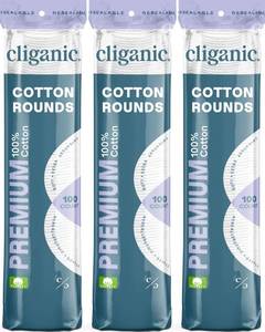 lot 4444 image: Cliganic Premium Cotton Rounds for Face (300 Count) - Makeup Remover Pads, Hypoallergenic, Lint-Free  100% Pure Cotton