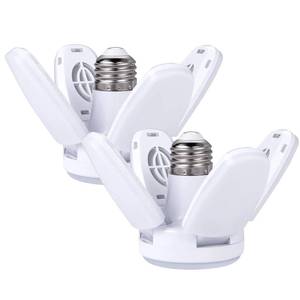 lot 4457 image: Rieyue 2 Pack LED Light Bulb 35 Watt (150W Equivalent), Mini LED Garage Light E26 Base Daylight 6500K, Super Bright Deformable Bulbs for Workbench, Porch, Basement