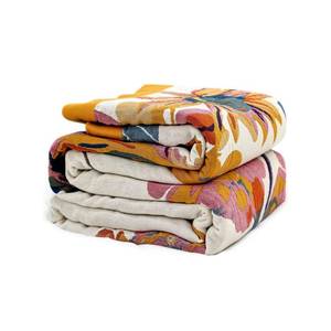 lot 4463 image: Wzvzss Boho Throw Blanket - 100% Cotton Soft Summer Throw Blanket for Bed, 50x60 Reversible Breathable Lightweight Blankets, All Seasons Farmhouse Decor Floral Plant Butterfly Throw Quilt