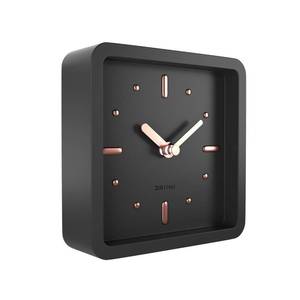 lot 4466 image: Driini Modern Mid Century Desk & Shelf Clock (Black Rose Gold) - Battery Operated with Silent, Analog Movement �� Small Tabletop Clocks for Office �� Perfect for Mantle, End Table, Desktop or Nightstand