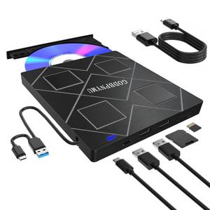 lot 4469 image: 5-in-1 Extemal CDDVD Drive for Laptop,USB 3.0 & Type-C Portable CDDvD Rw Burner with SDTF Card Reader &DVD-ROM Rewritable Player��Compatible with Laptop Pc Desktop, Windows111087 Linux Mac os