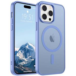 lot 4483 image: SUPFINE Magnetic for iPhone 14 Pro Max Case (Compatible with MagSafe) (Military Grade Drop Protection) Slim Translucent Matte Shockproof with Anti-Fingerprint Phone Case,Blue Purple