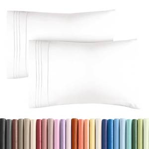 lot 4489 image: King Pillow Cases Set of 2 - Ultra Soft Hotel Quality Pillowcase Covers - Comfy, Cozy & Wrinkle Free - Shrinkage and Fade Resistant - Machine Washable Pillow Protectors - 2 Piece Set - Antique White