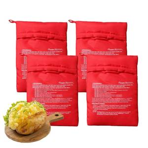 lot 4495 image: 4-Pack Baked Potato Microwave Bag - Reusable Pouch and Potato Cooker for Perfect Potatoes in 4 Minutes - Quick & Easy Kitchen Gadget