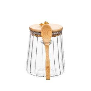 lot 5110 image: CNWSGEM Sugar Bowls Sugar Container 25.36 FL OZ Glass Coffee Canister Airtight Food Storage Jar with Lid and Spoon Candy Jar Coffee Bar Accessories Storage Beans Powder (Conical)