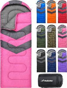 lot 5154 image: MalloMe Sleeping Bags for Adults Cold Weather & Warm - Backpacking Camping Sleeping Bag for Kids 10-12, Girls, Boys - Lightweight Compact Camping Essentials Gear Accessories Hiking Sleep Must Haves