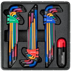 lot 5156 image: MAXPOWER Allen Wrenches Sets, 27-Piece Allen Key Wrench Set Includes SAE (16-38), Metric (1.5-10mm), Torx (T10-T50), Extra Long Arm Ball & Torx End Hex Key Set with T-Handle