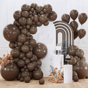 lot 6014 image: PartyWoo Dark Brown Balloons 155pcs Different Sizes of 18 12 10 5 Inch Boho Coffee Neutral Fall Balloon Arch Kit for Bachelorette Baby Shower Anniversary Birthday Party Decorations Brown-F20