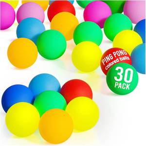 lot 6307 image: D-Xam 30 Pcs Colored Ping Pong Balls 40mm Table Tennis Ball, Plastic Ping Pong Balls for Games, Arts, Party, Pet Toys, DIY Activities