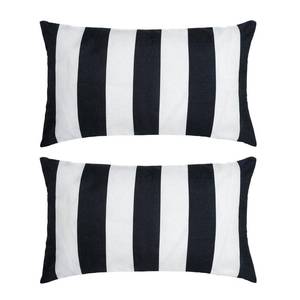 lot 6322 image: tiggell 2 Pack Waterproof Pillow Covers Outdoor Throw Pillowcases Decorative Garden Cushion Case for Home Garden Patio Couch Balcony Striped (Black & White, 12  20 inch)