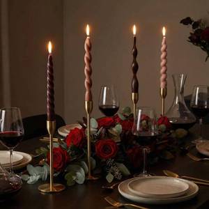 lot 6334 image: Nuanchu 4 Pcs Twisted Taper Candles Wax Unscented Smokeless Spiral Swirl Candlesticks for Wedding Holiday Dinner Party Home Decorations(7.87 Inch,Pure,Neutral)