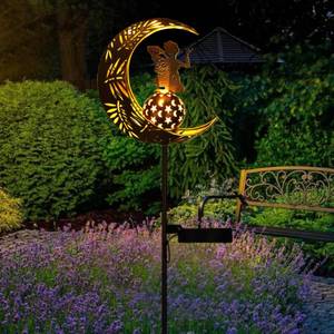 lot 6343 image: ZKLiLi Garden Solar Lights Pathway Stake Lights Moon Fairy with Angel Decor, Gardening Birthday Gift for Mom Grandma Friends, Outdoor Decor Light Waterproof for Walkway, Yard, Patio