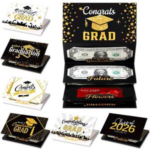 lot 6347 image: Graduation Money Holder Card Booklet for Graduation Gifts, 6-Slot Bill & Gift Card Envelopes Class of 2026 Grad Bulk Gift Ideas for Him Her College Middle High School Graduates Grads Cash Gifts