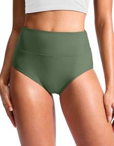 lot 6380 image: G Gradual Womens High Waisted Bikini Bottoms Tummy Control Swim Bottom Full Coverage Bathing Suit Swimsuit Bottoms for Women(Green,L)