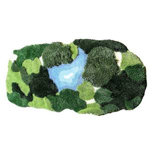 lot 6385 image: THRILRUG 20x35 Inch 3D Moss Rug,Shag Carpet Leaf Area Bathroom Rugs Non Slip Bath Mat Tufted Rug,Ultra Soft Washable Children Play Plant Leaves Shaped Kids Pets Floor Mat for Bedroom,Living Room Green