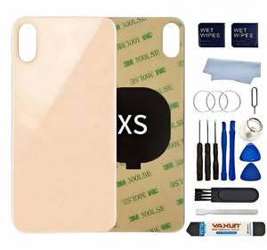 lot 6386 image: XPXEXNS Xs Back Glass Replacement Compatible with iPhone Xs 5.8 Back Cover with Pre-Installed 3M Tape Tools (iPhone Xs Gold)